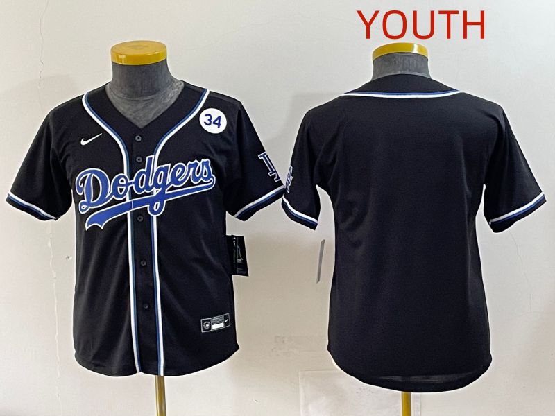 Youth 2025 Los Angeles Dodgers Blank Black Three generations Fashion Nike MLB Jersey style 6->youth mlb jersey->Youth Jersey